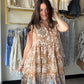 Mocha Vintage Boarder Tiered Dress