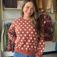 Rust Polka Dot Printed Pullover
