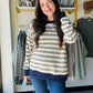 Olive & Navy Striped Pullover