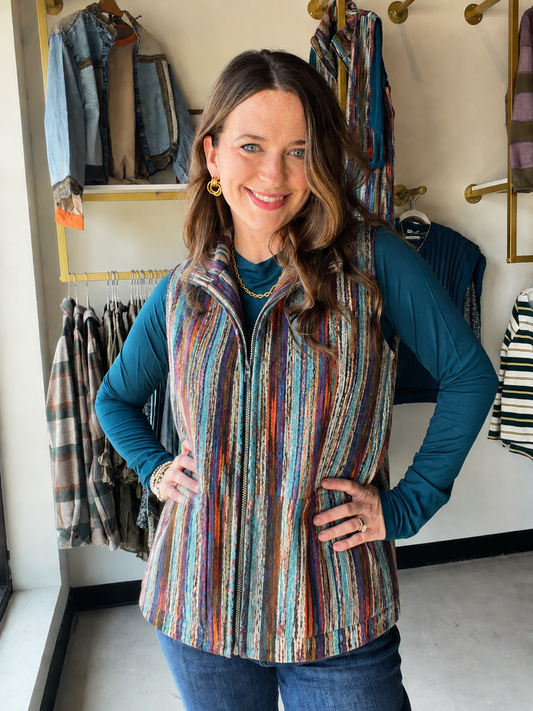 Multi Vibrant Yarn Vest