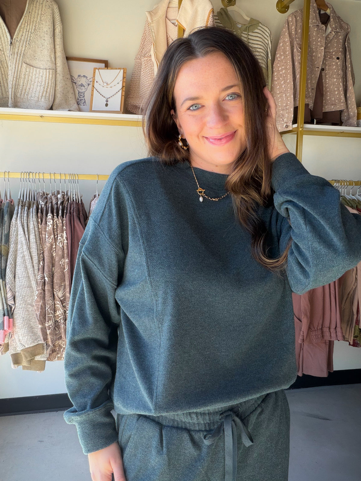 Teal Heather Jasse Top