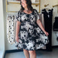 Black & White Flutter Sleeve Dress