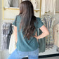 Dark Jade Ruffle Sleeve Blouse