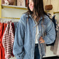 Blue Fringe Detail Shacket