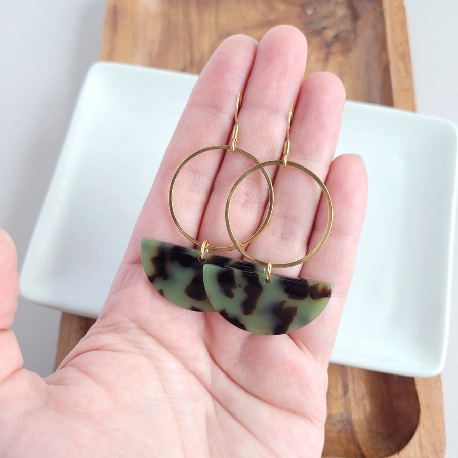 Reese Olive Tortoise Earrings