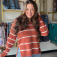 Maddie Pumpkin Stripe Hoodie