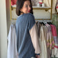 Dark Denim Button Top