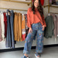 Bold Floral Denim Pants