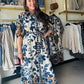 Slate & Mustard Button Dress