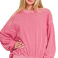 Fuchsia Soft Fleece Pigment Dyed Pullover