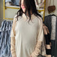 Cream Brushed Turtleneck Top