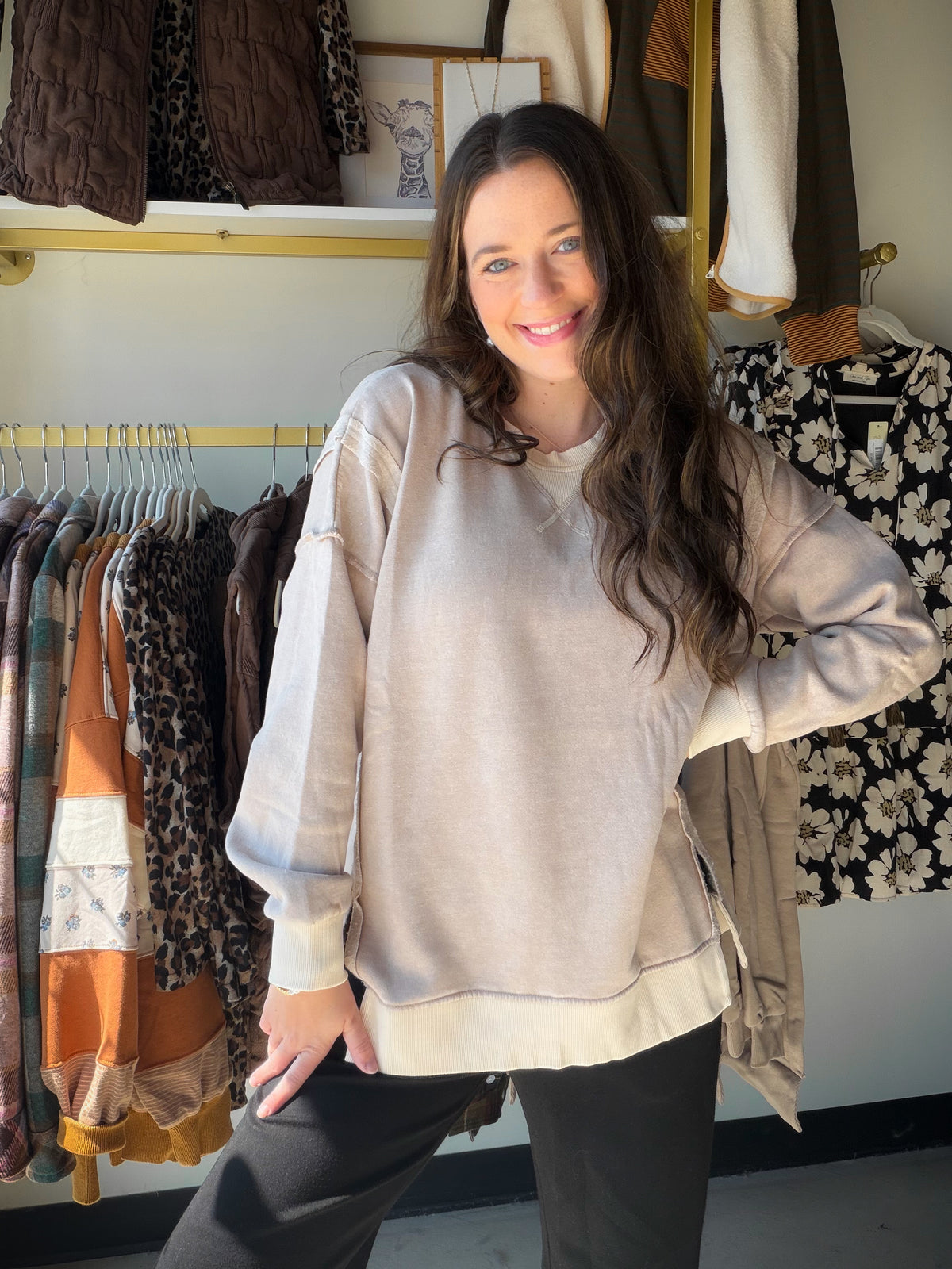 Acid Mocha Acid Wash Pullover