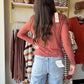 Burnt Sienna Lettuce Trim Top