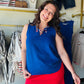 Royal Blue Split Neck Tank