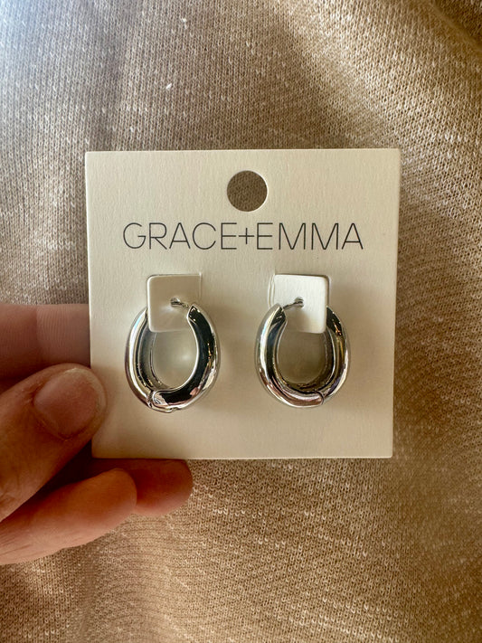 Small Oval Huggie Hoop
