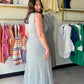 Sage Geometric Side Knot Dress