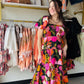 Midnight Bloom Smocked Midi Dress