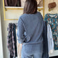 Denim V Neck Corduroy Top