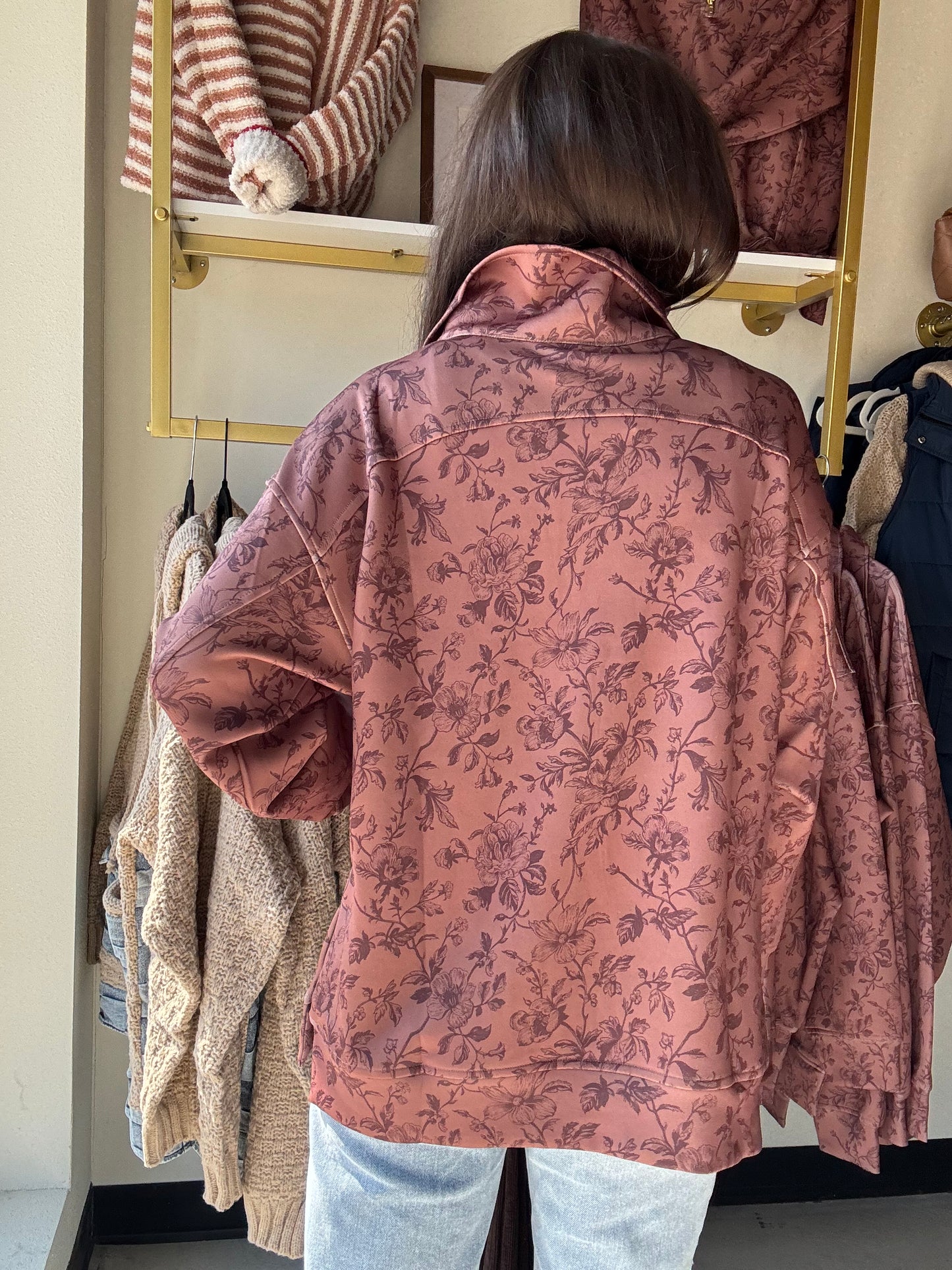 Rosewood Bloom Brown Pullover