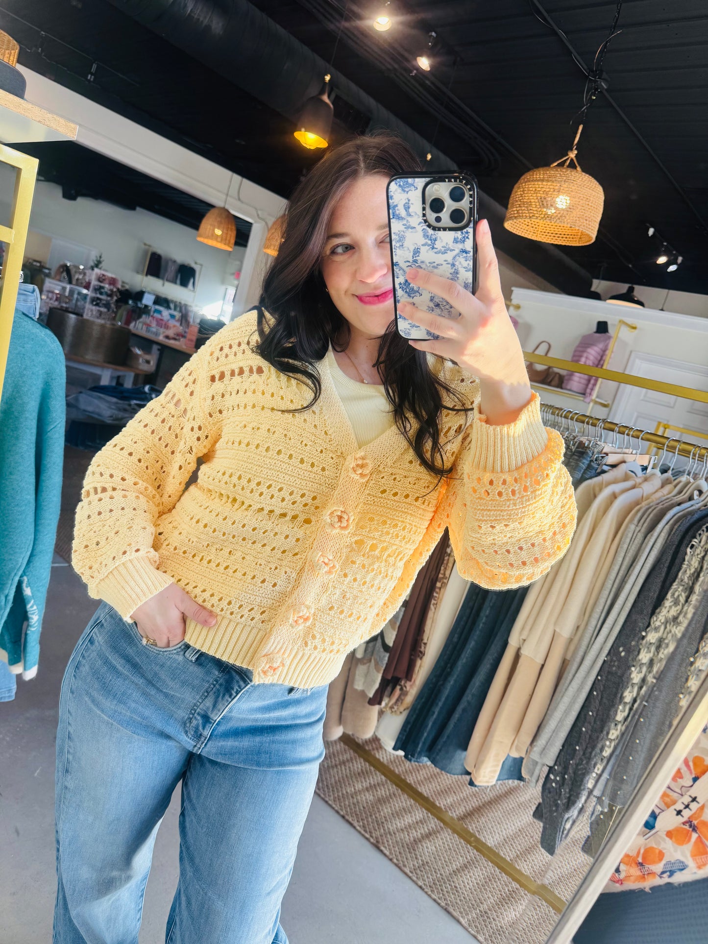 Dandelion Crochet Button Sweater