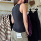 Black U Neck Seamless Tank