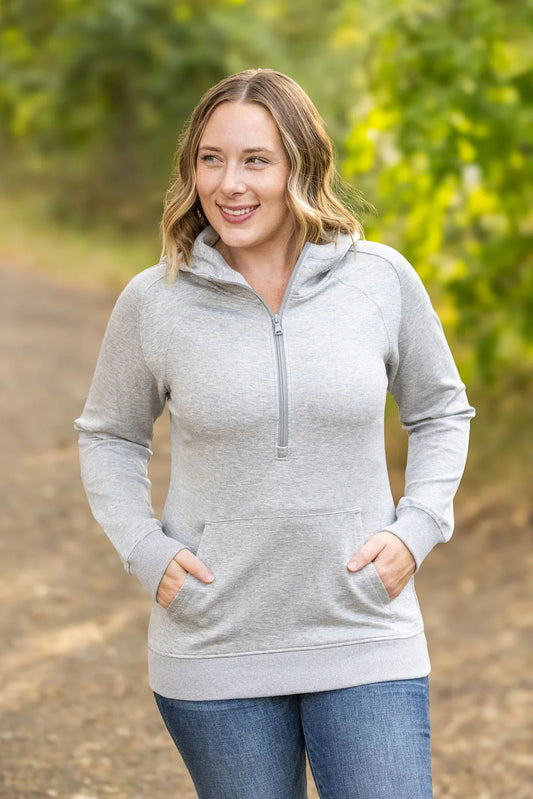 Scuba HalfZip Hoodie- Light Grey