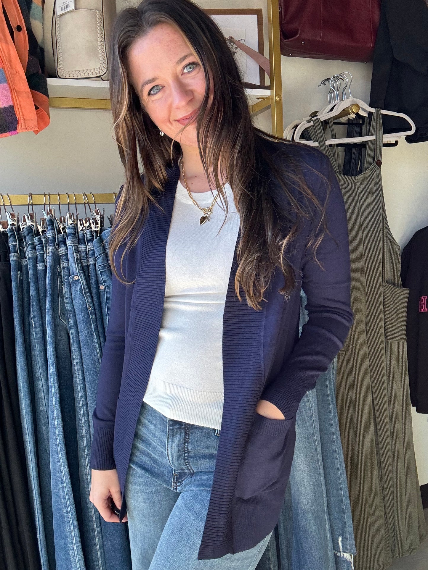 Navy Lightweight Cardigan