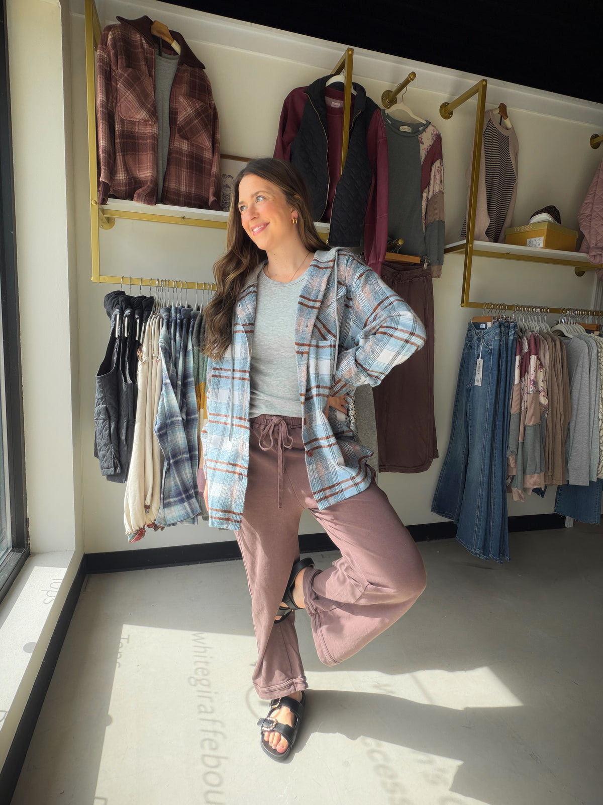 Mocha Mineral Wash Knit Pants