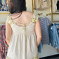 Yellow Accent Trim V Neck Tank