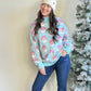 Pink & Blue Santa Mock Neck