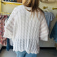 White Crochet Slouchy Cardigan