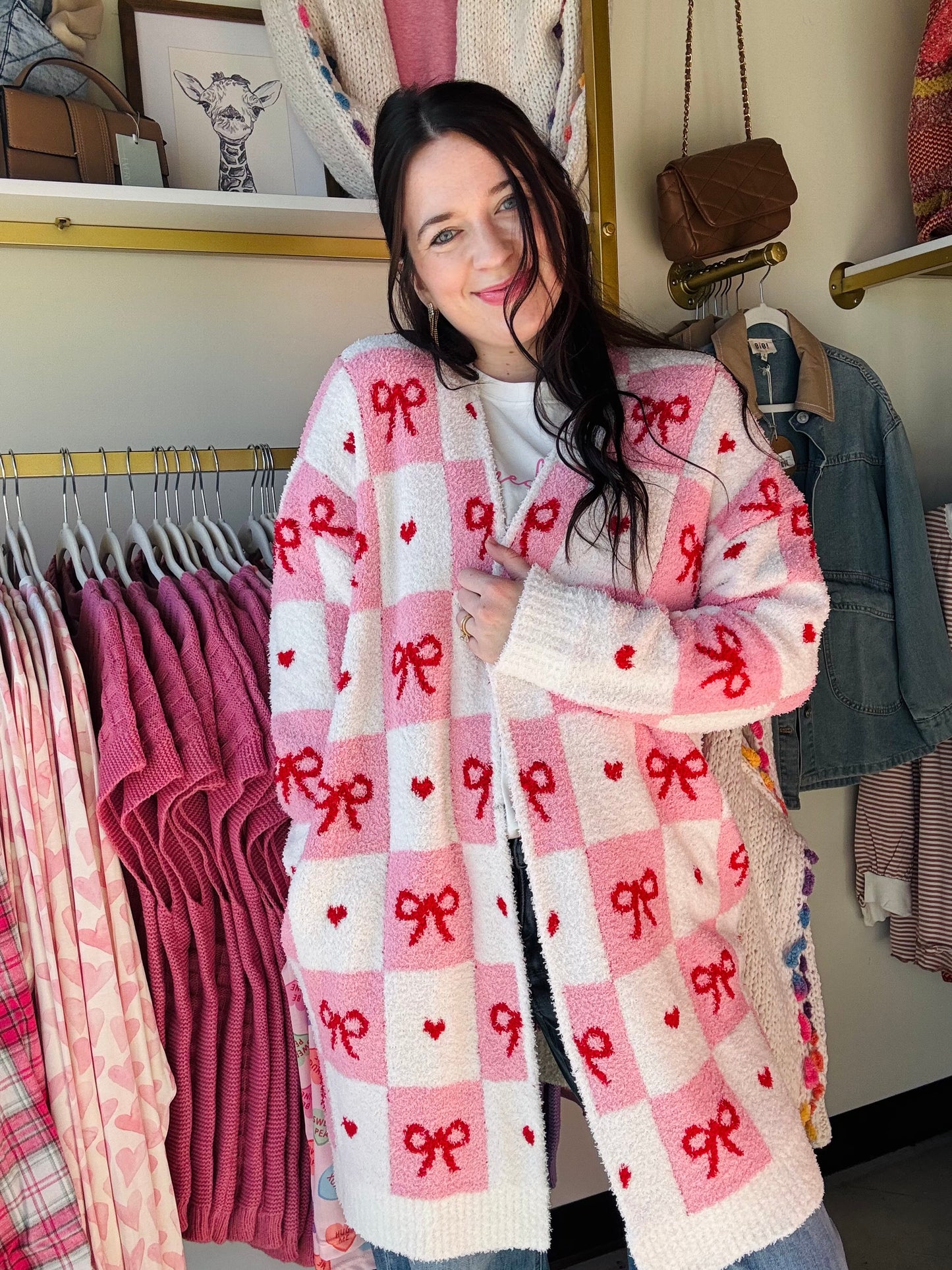 Checkered Bows Cloud Cardigan