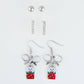 Holiday Christmas Silver Kitty Gift Earring Trio