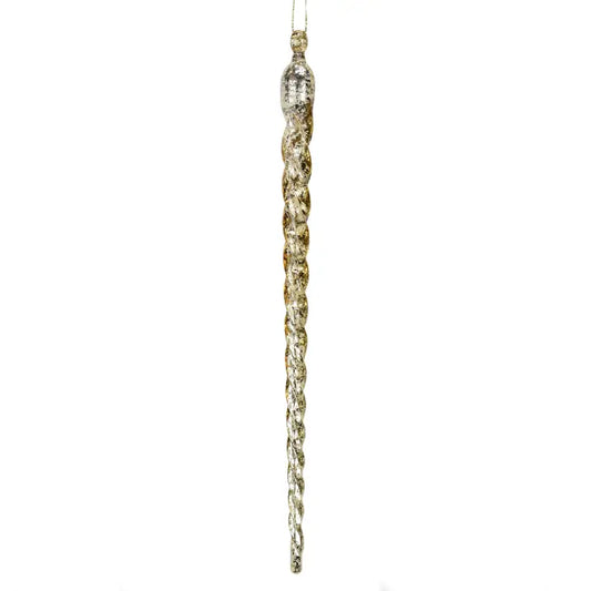 11" Antique Crystal Icicle - Champagne