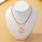 Layered Square Opal Pendant Necklace