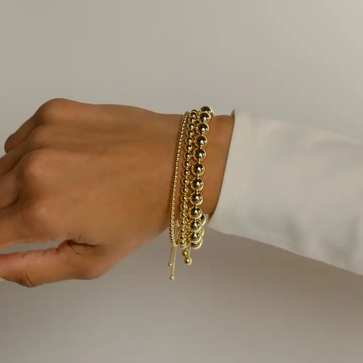 Gold Adjustable Bracelet - 8mm