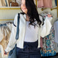 Ivory Navy Lanette Jacket
