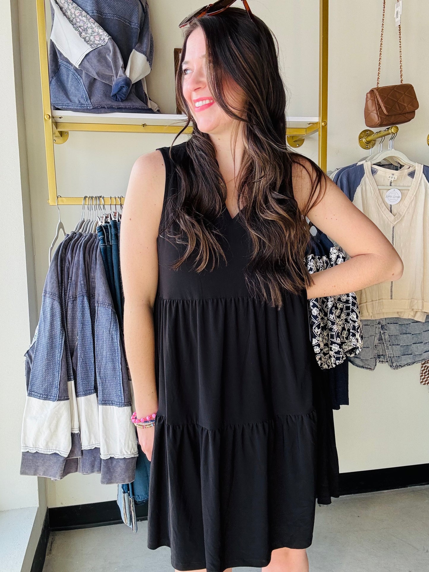 Black Tiered Lizzy Dress