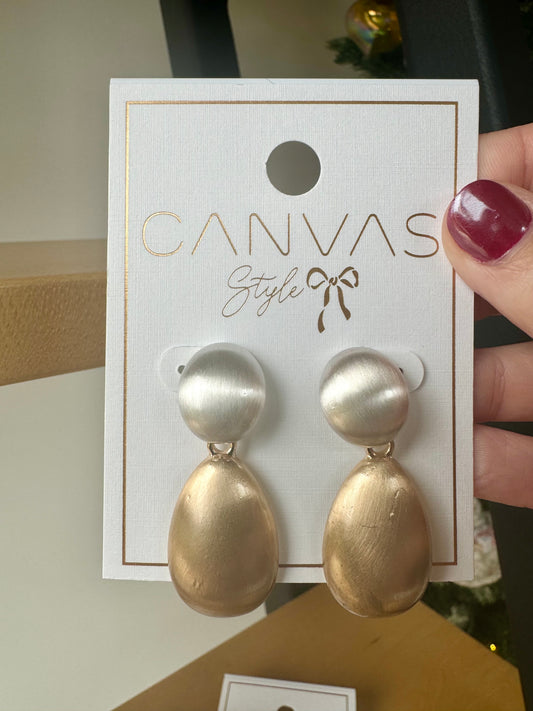 Mallory Teardrop Two Tone Earrings