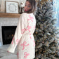 White & Pink Bow Robe