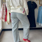 Navy Stripe Twill Barrel Pants