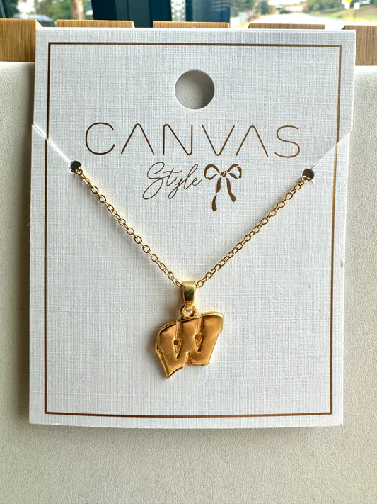 Badgers Gold Pendant Necklace