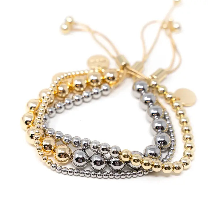 Two Tone Adjustable Bracelet - 3mm