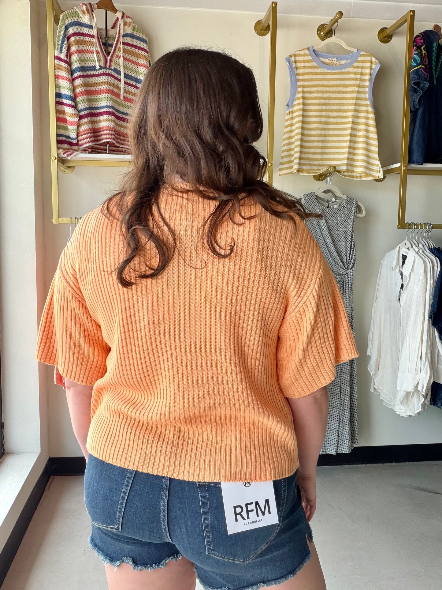 Apricot Short Sleeve Cardigan
