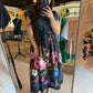 Navy Mix Floral Tie Waist Dress