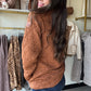 Rust Geometric Snap Pullover