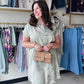 Sage Muted Floral Button Up Dress