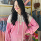 Two Tone Pink Henley Hoodie