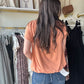 Butter Orange Shirring Short Sleeve