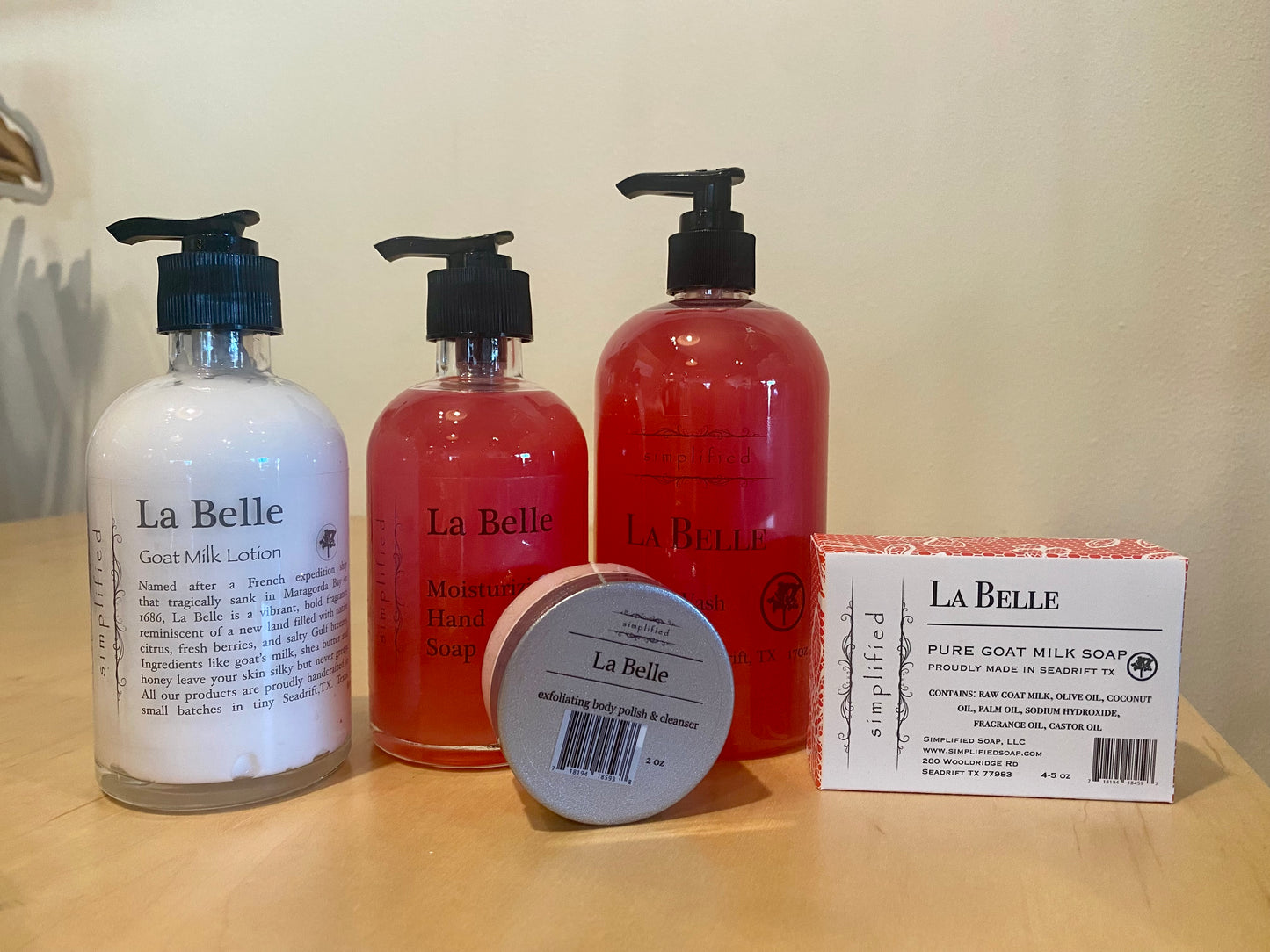 Simplified Soaps and Moisturizer- La Belle